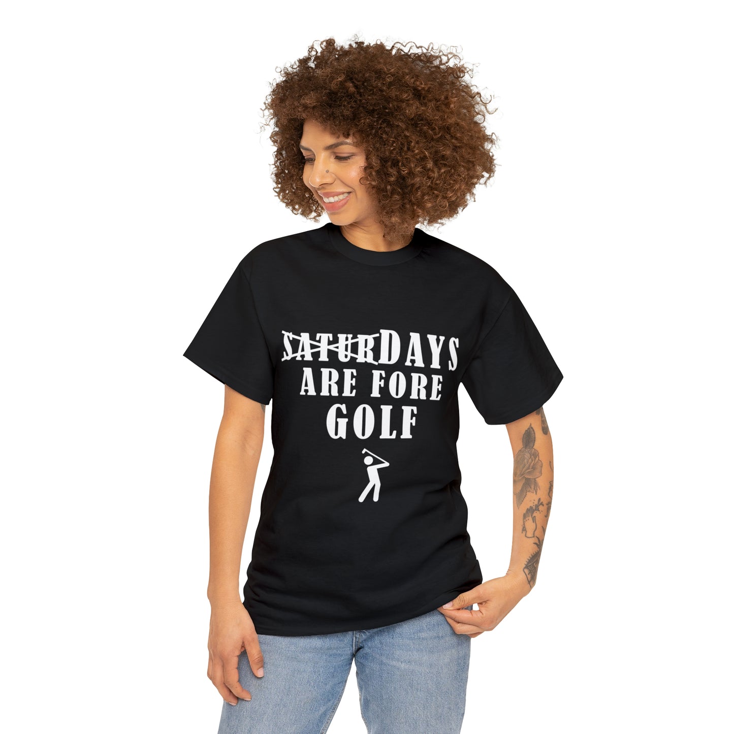 Saturdays are Fore Golf - Unisex Heavy Cotton Tee