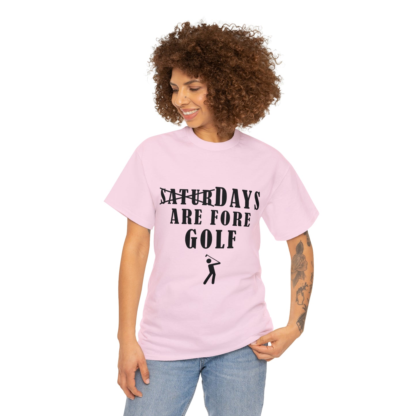 Saturdays are Fore Golf - Unisex Heavy Cotton Tee