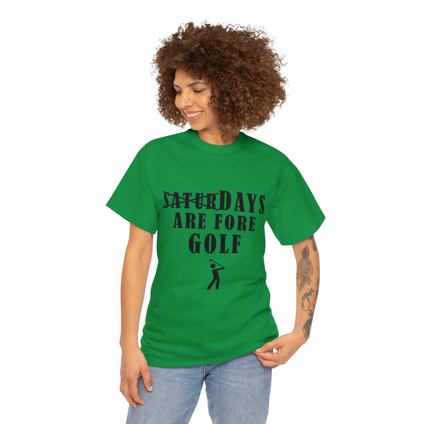 Saturdays are Fore Golf - Unisex Heavy Cotton Tee