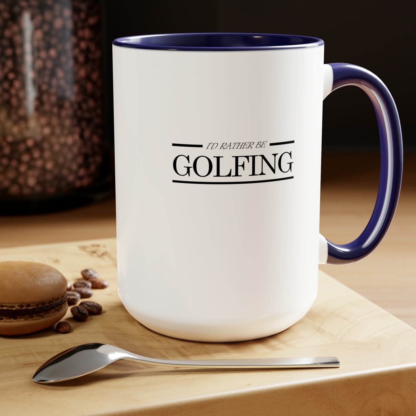 I'd rather be golfing - Two-Tone Coffee Mugs, 15oz