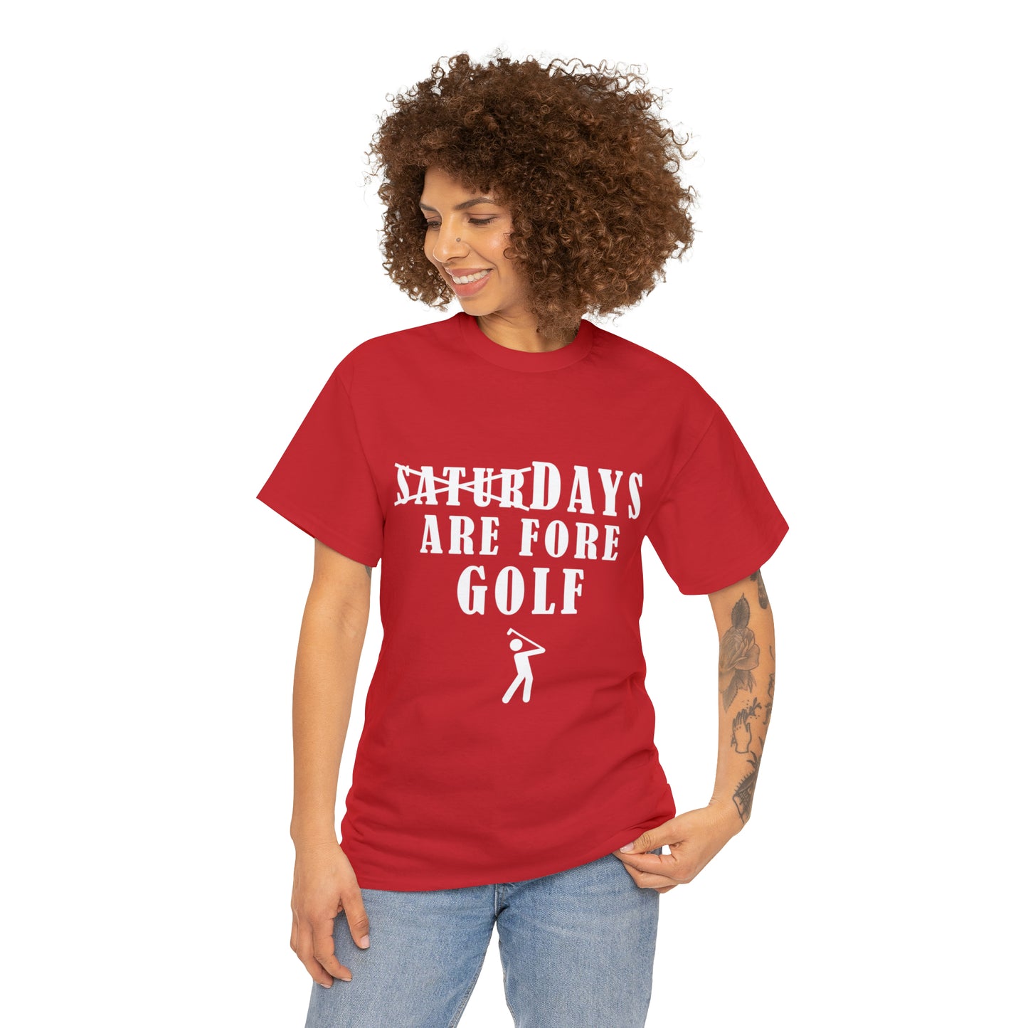 Saturdays are Fore Golf - Unisex Heavy Cotton Tee