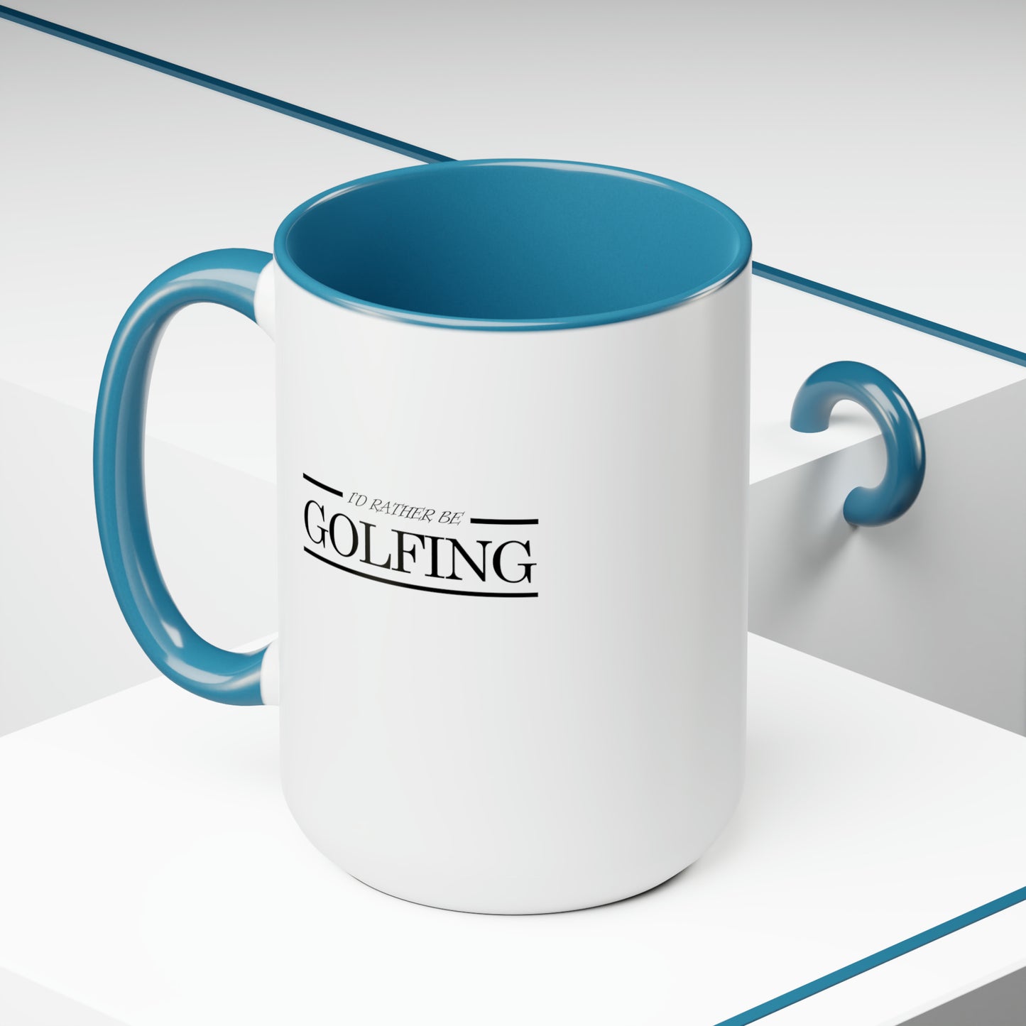 I'd rather be golfing - Two-Tone Coffee Mugs, 15oz