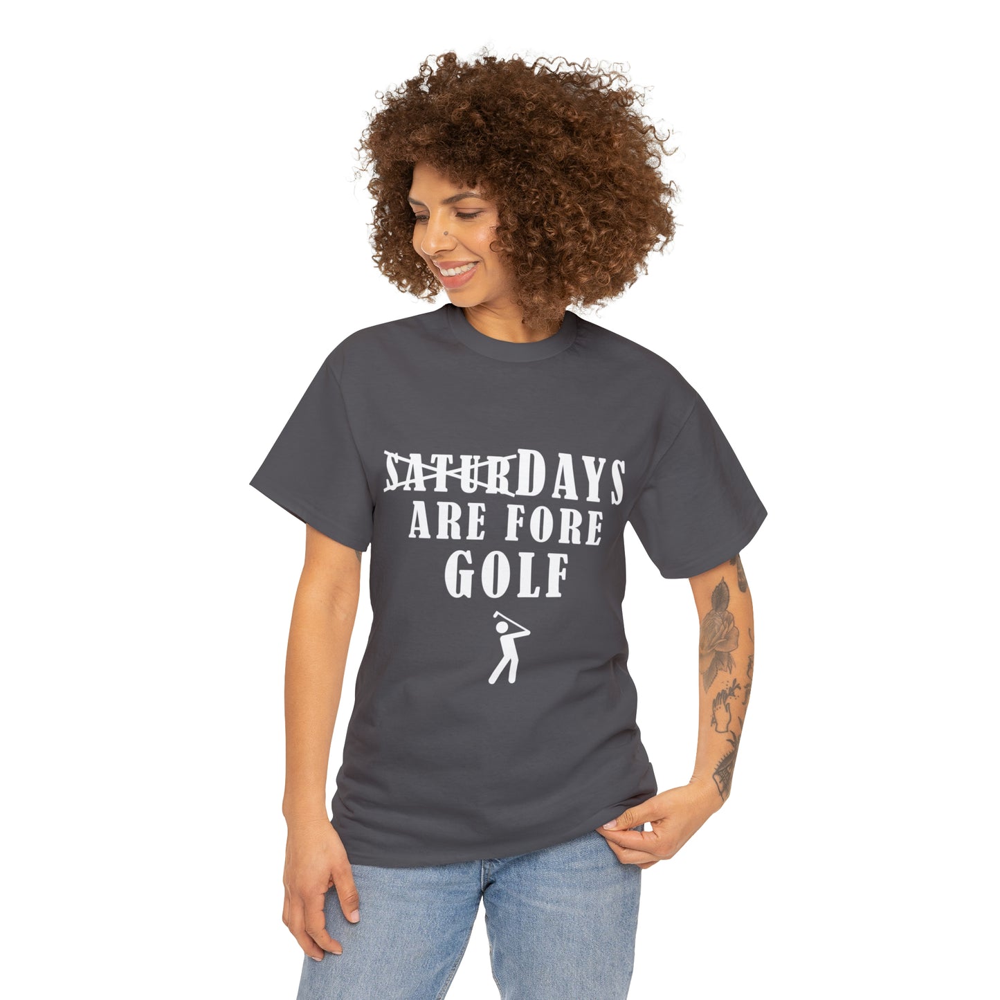 Saturdays are Fore Golf - Unisex Heavy Cotton Tee