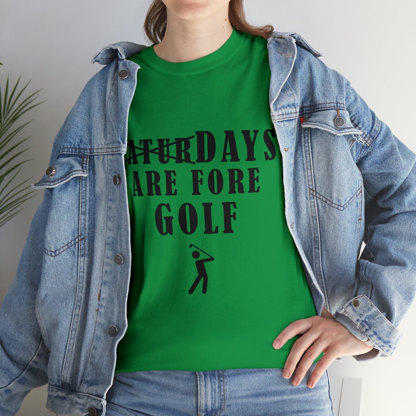 Saturdays are Fore Golf - Unisex Heavy Cotton Tee