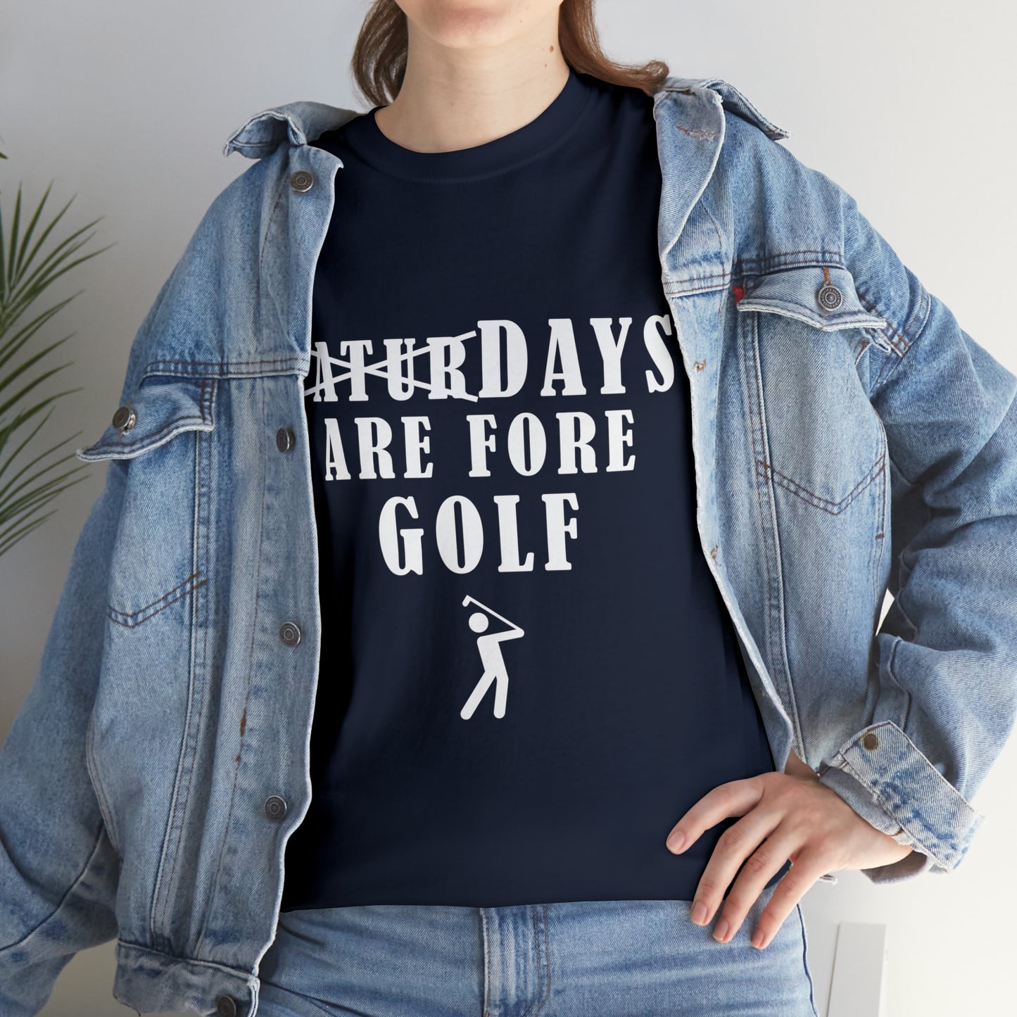 Saturdays are Fore Golf - Unisex Heavy Cotton Tee