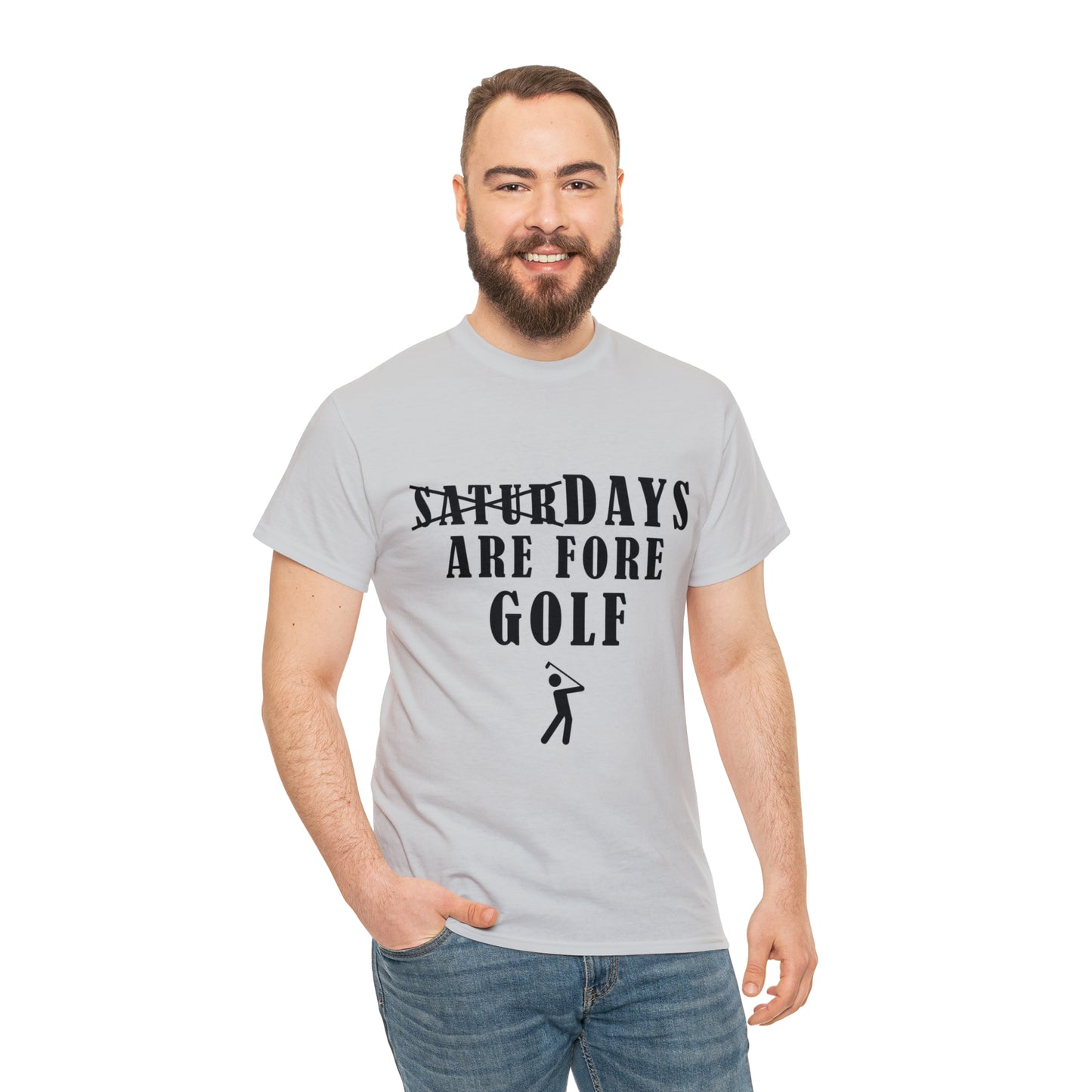 Saturdays are Fore Golf - Unisex Heavy Cotton Tee