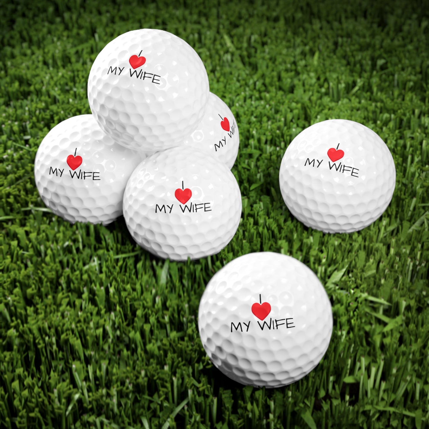 I Love My Wife Golf Balls, 6pcs