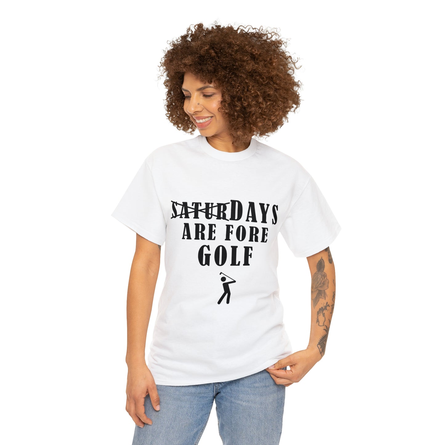 Saturdays are Fore Golf - Unisex Heavy Cotton Tee