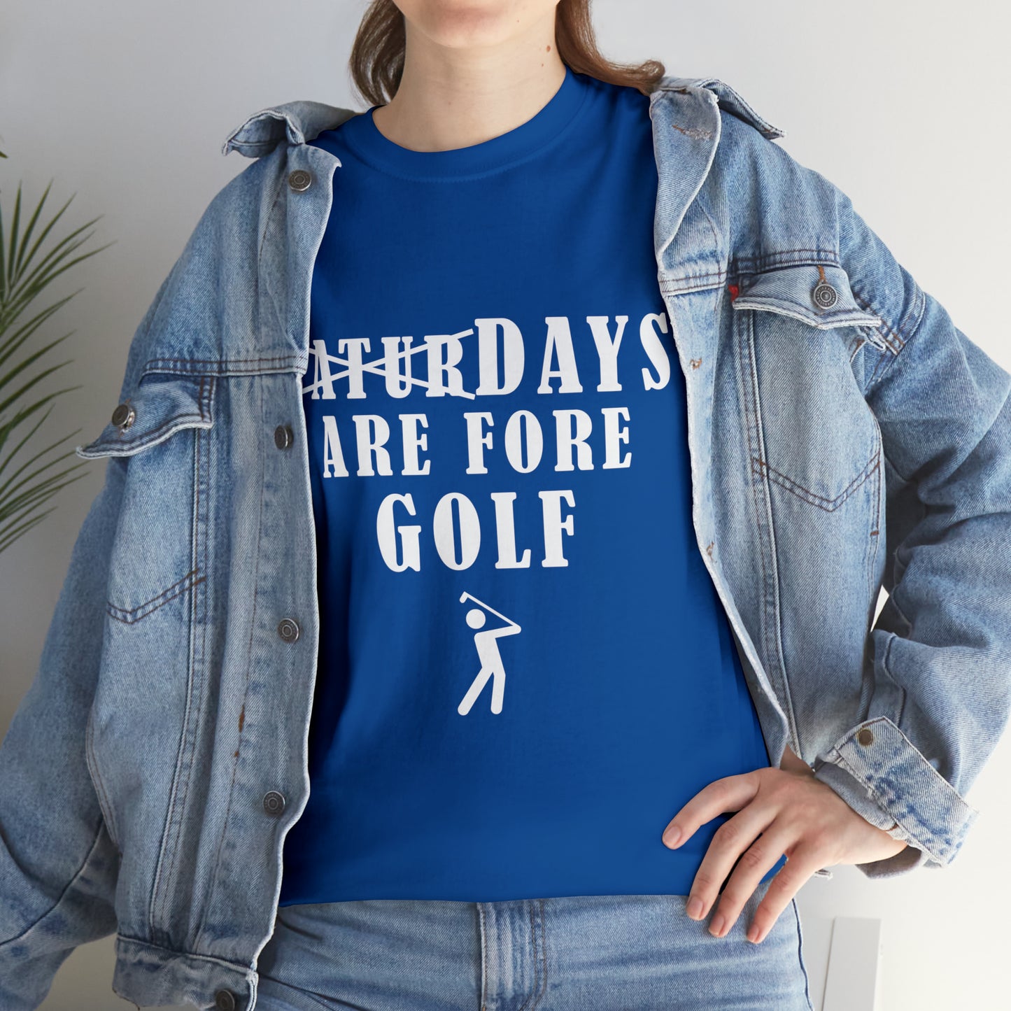 Saturdays are Fore Golf - Unisex Heavy Cotton Tee