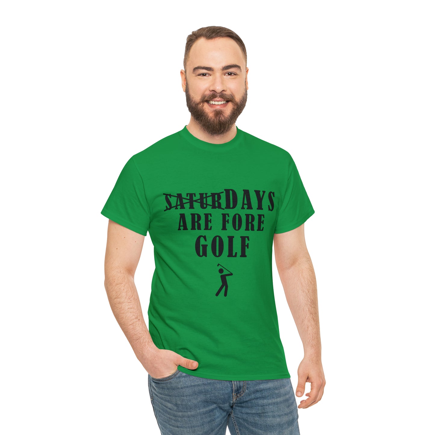 Saturdays are Fore Golf - Unisex Heavy Cotton Tee