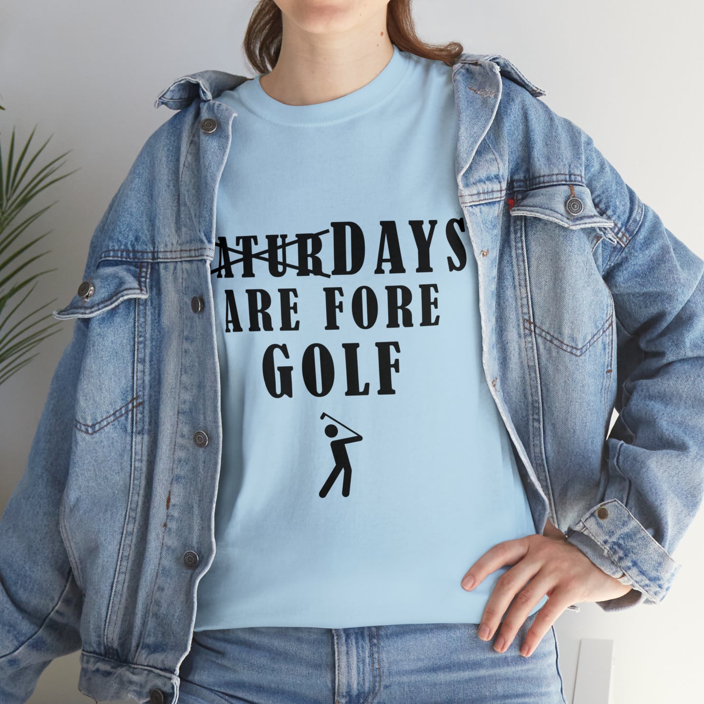 Saturdays are Fore Golf - Unisex Heavy Cotton Tee