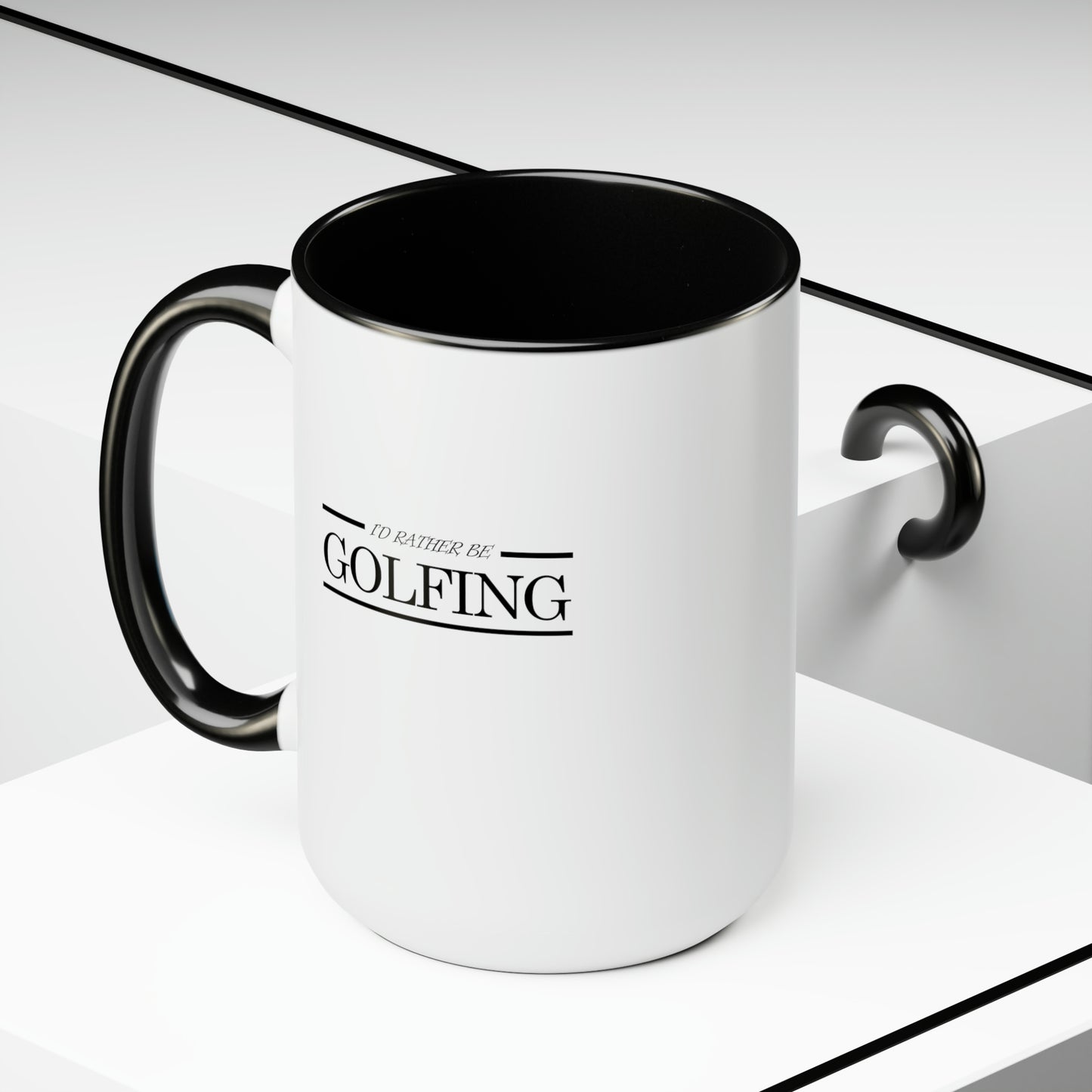 I'd rather be golfing - Two-Tone Coffee Mugs, 15oz