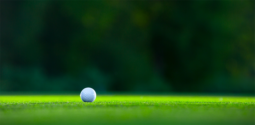 Golf ball on the green